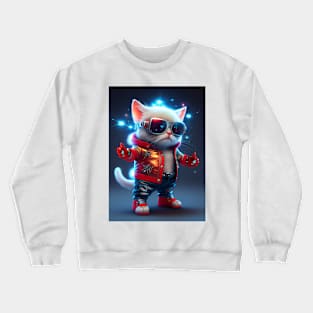 Cute Space Cat - Anime Art design Crewneck Sweatshirt